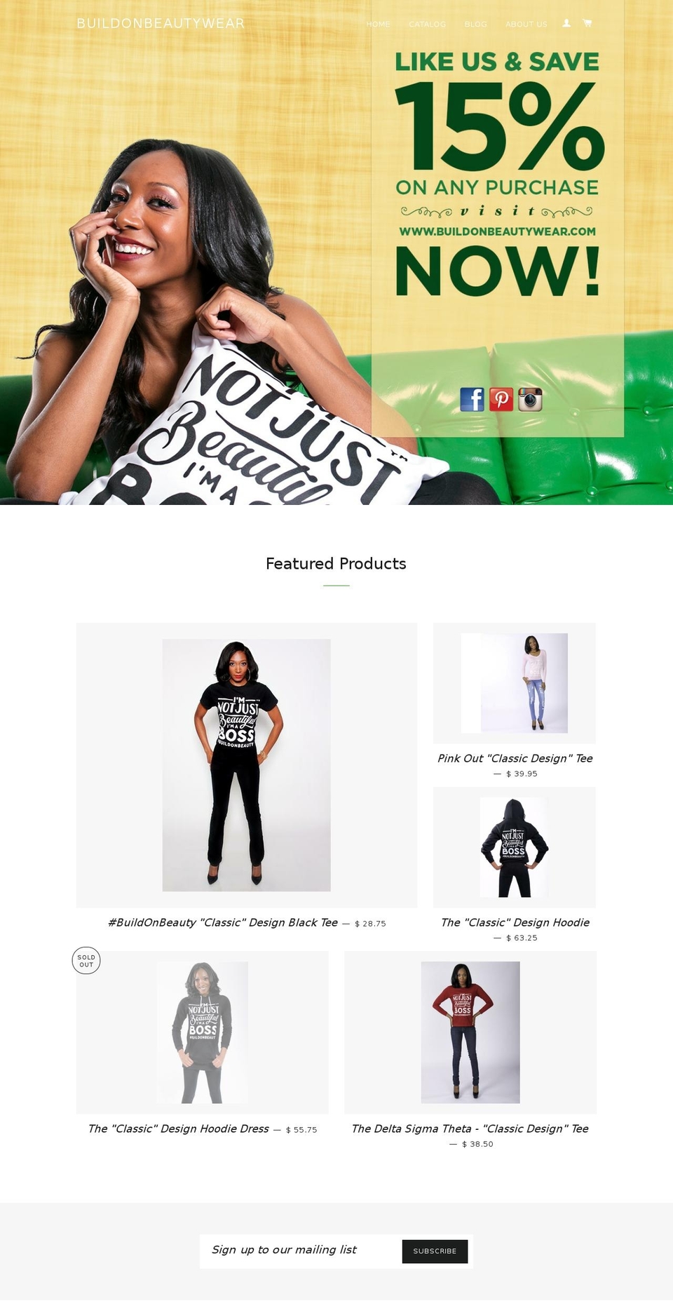 buildonbeautywear.com shopify website screenshot