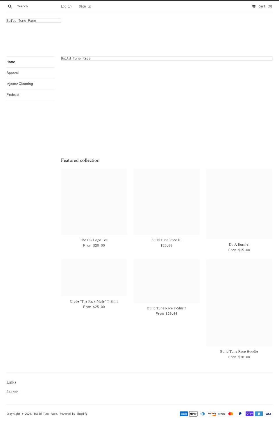 buildtunerace.com shopify website screenshot