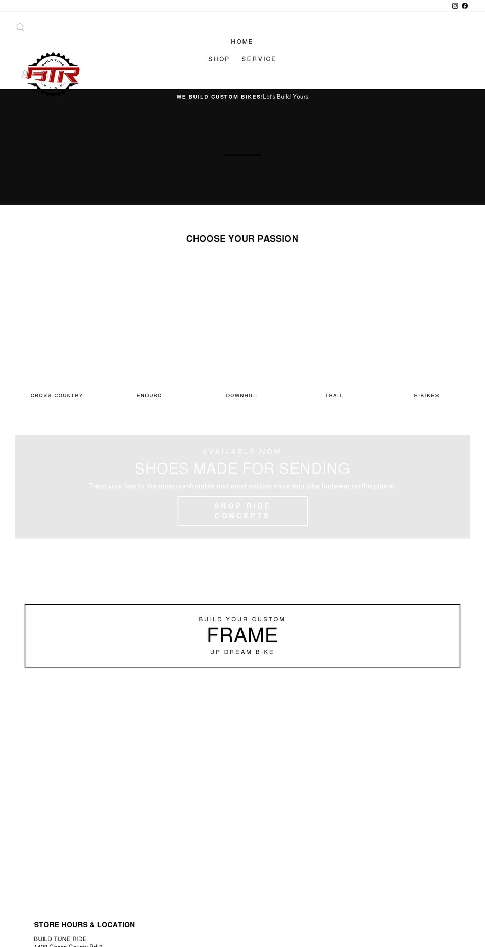 buildtuneride.com shopify website screenshot