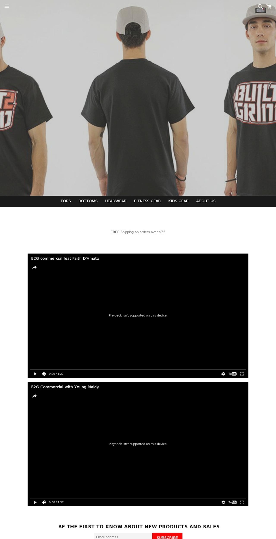 built2grind.com shopify website screenshot