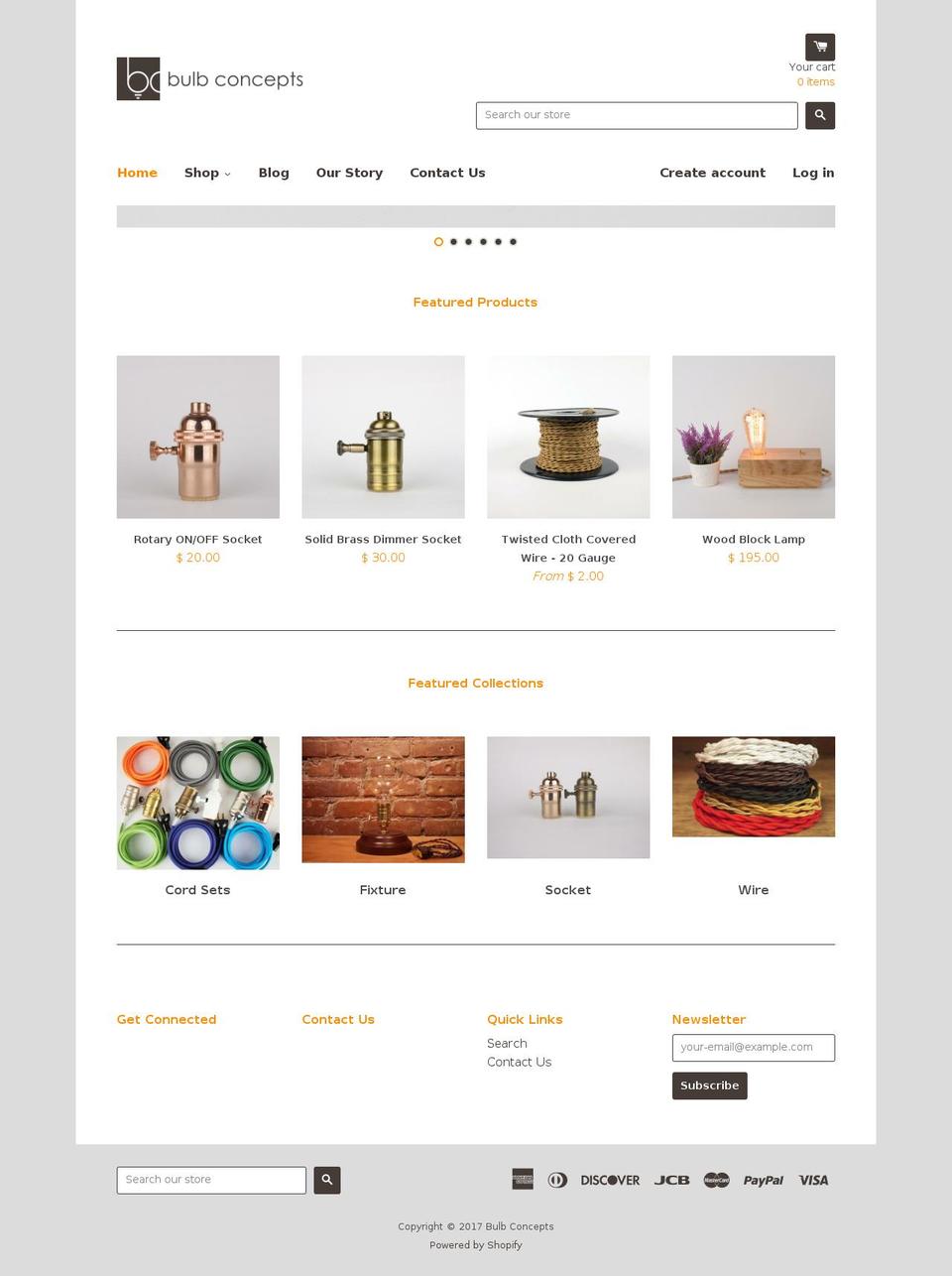 bulbconcepts.com shopify website screenshot