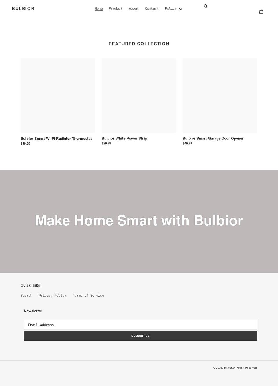 bulbior.com shopify website screenshot