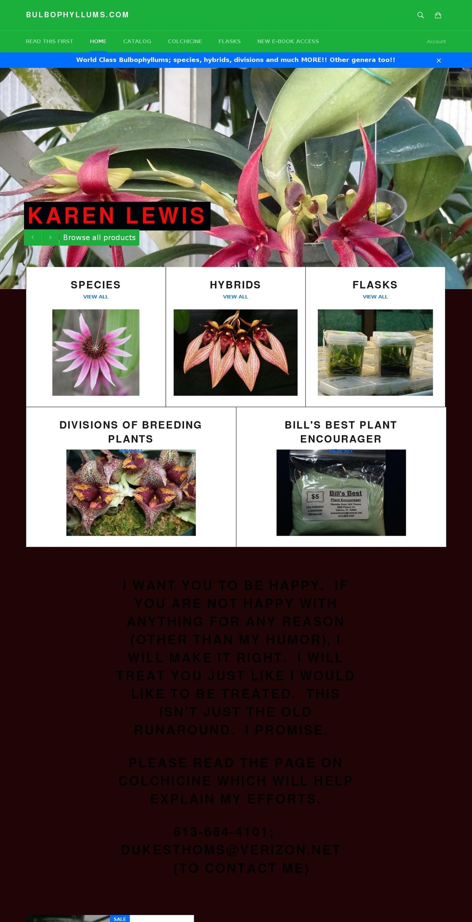 bulbophyllums.com shopify website screenshot