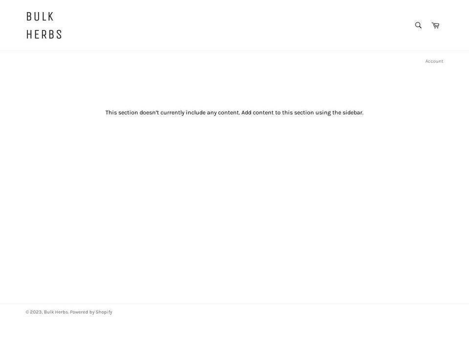 bulk-herbs.myshopify.com shopify website screenshot