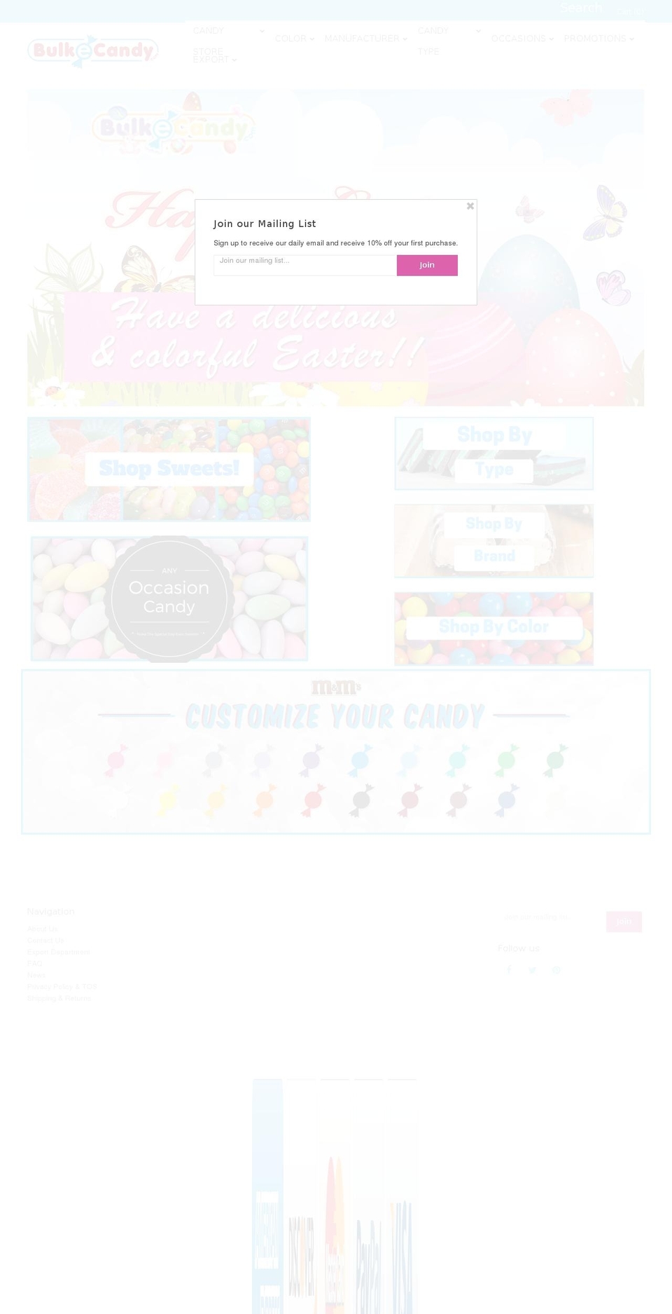 bulkecandy.com shopify website screenshot