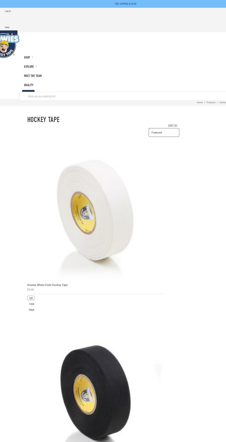 Howies Hockey Tape (US - Production) Shopify theme site example bulkhockeytape.com