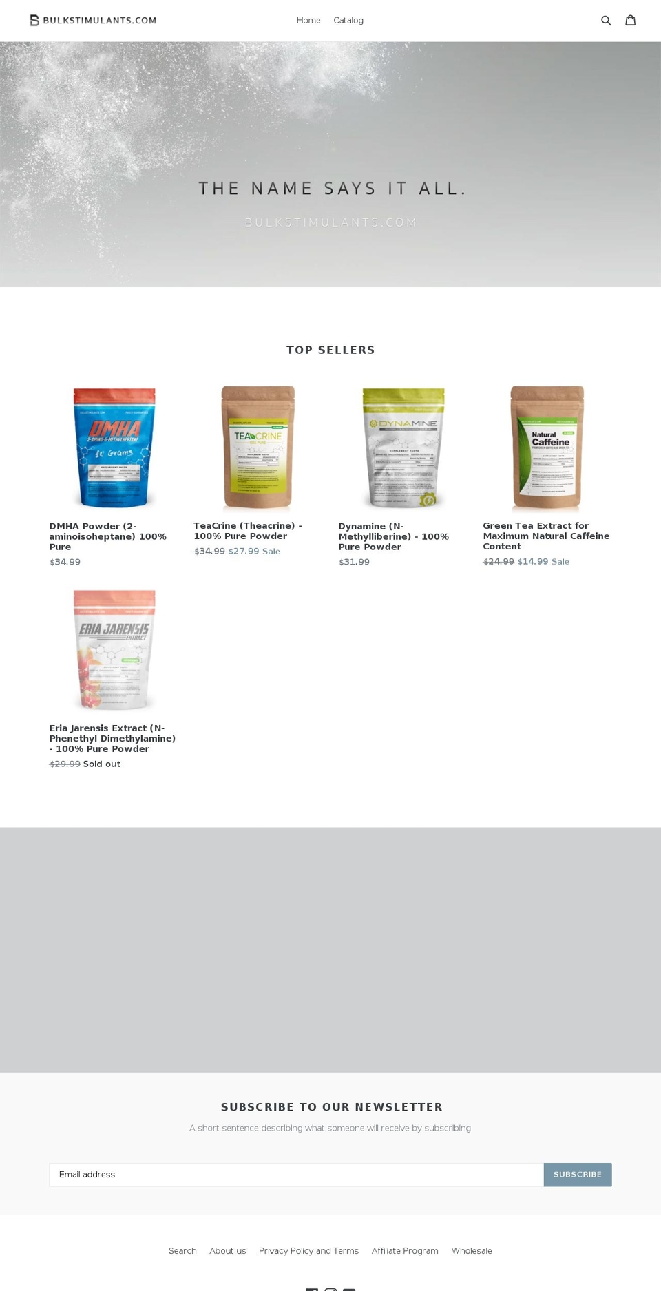 bulkstimulants.com shopify website screenshot