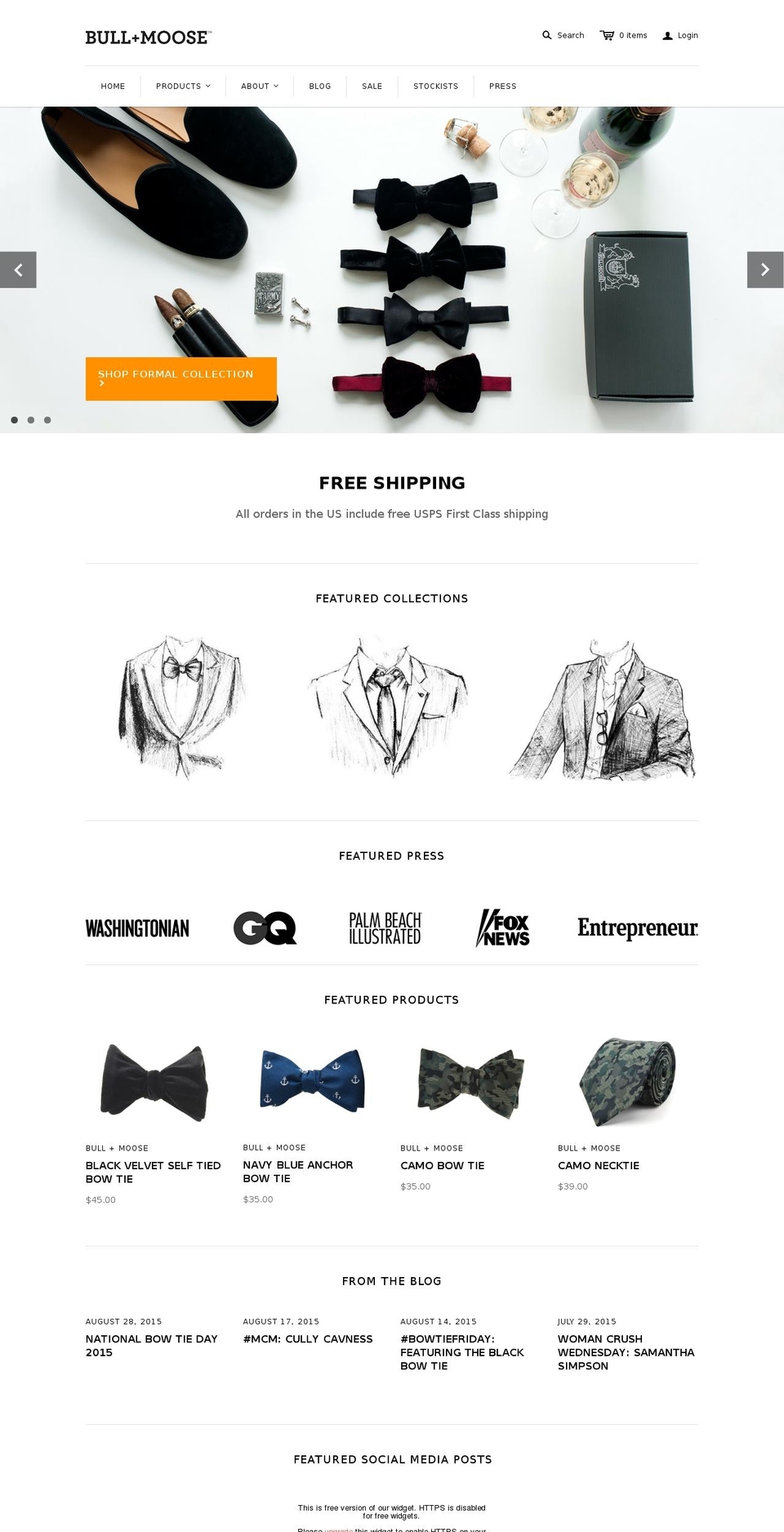 bullandmooseties.com shopify website screenshot