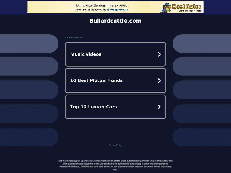 bullardcattle.com shopify website screenshot