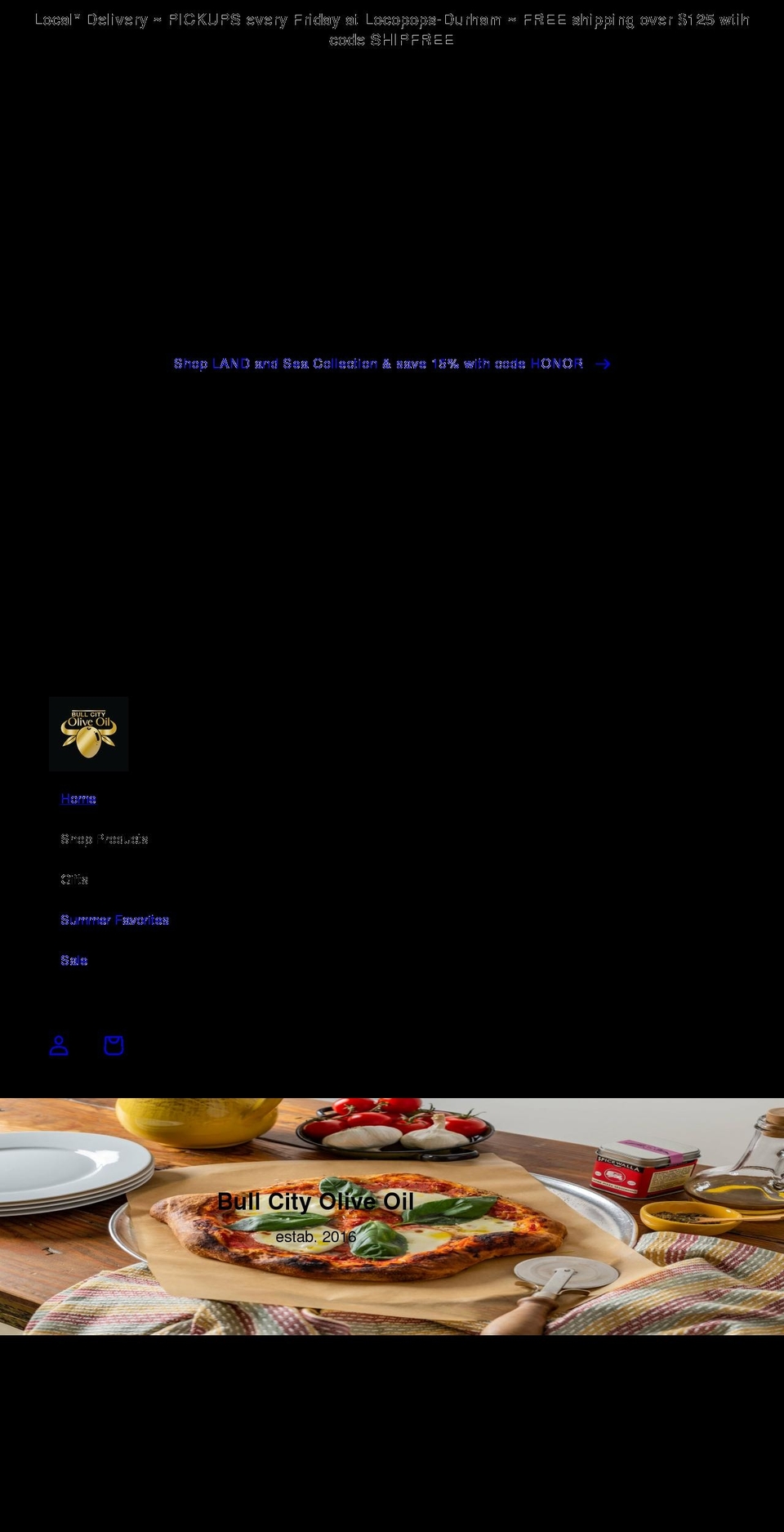 bullcityoliveoil.com shopify website screenshot
