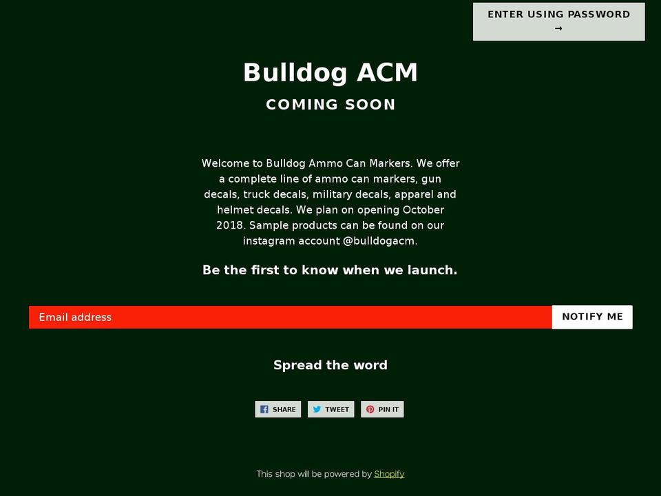 bulldogacm.com — Shopify storefront screenshot