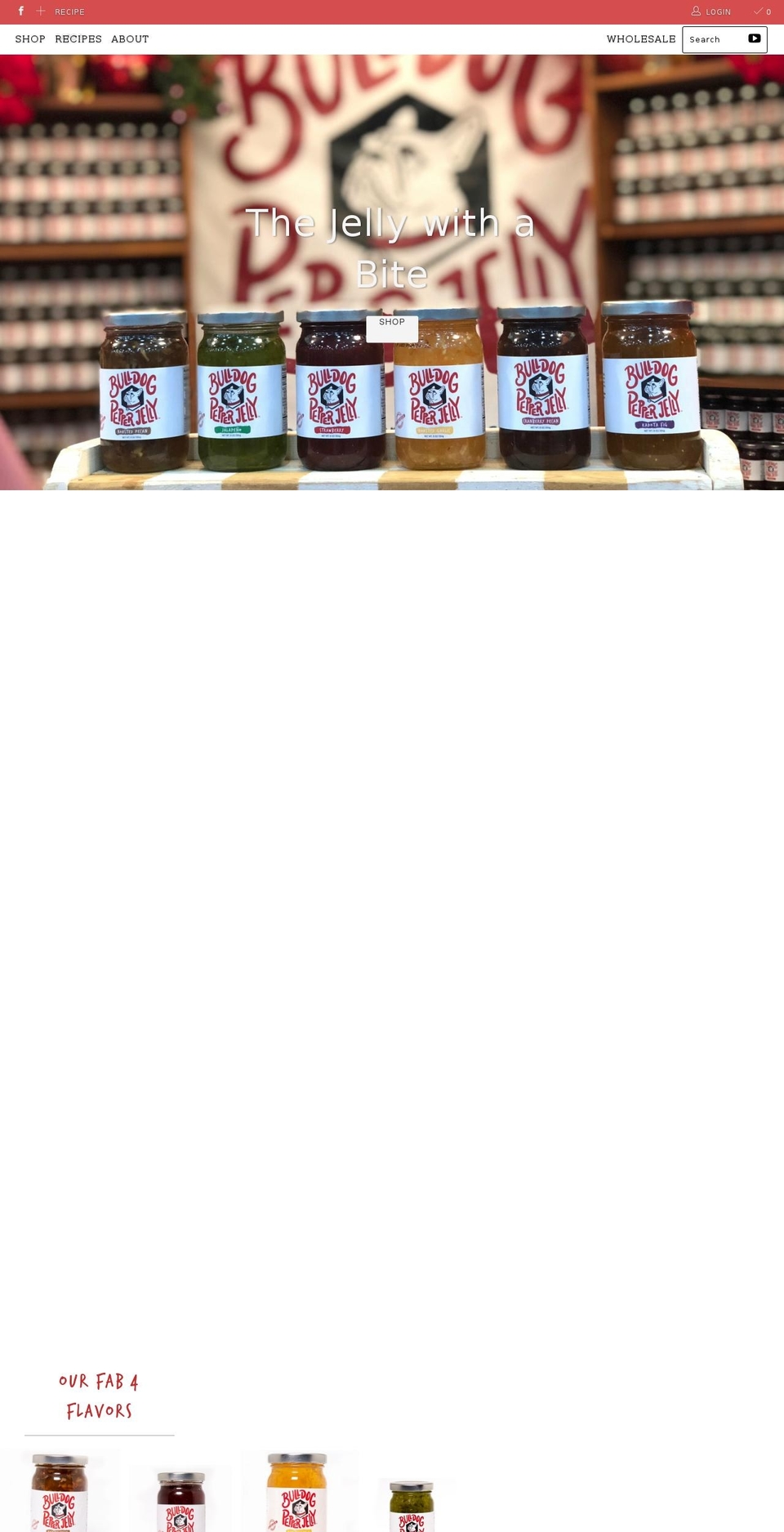 bulldogpepperjelly.com shopify website screenshot