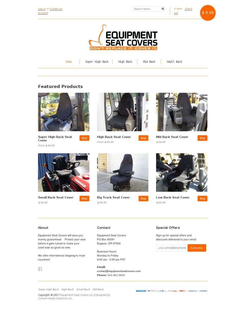 bulldozerseatcovers.com shopify website screenshot