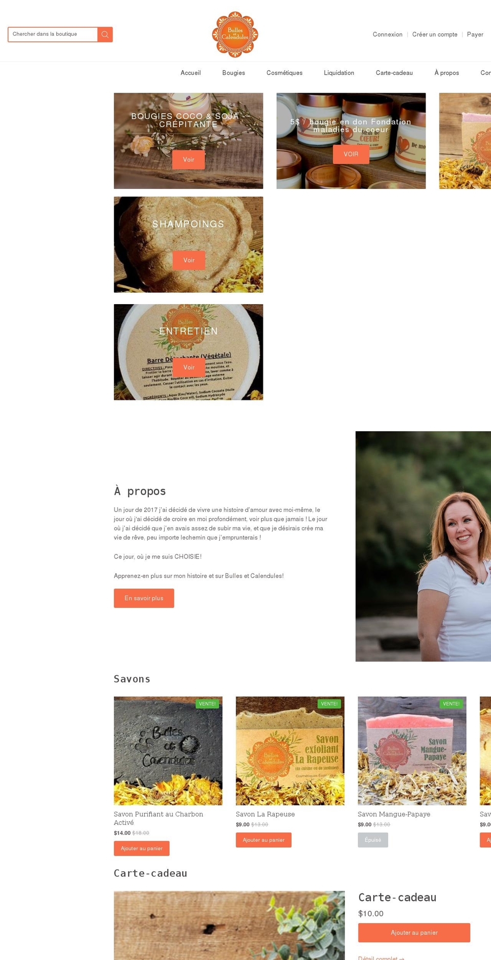 bullesetcalendules.com shopify website screenshot