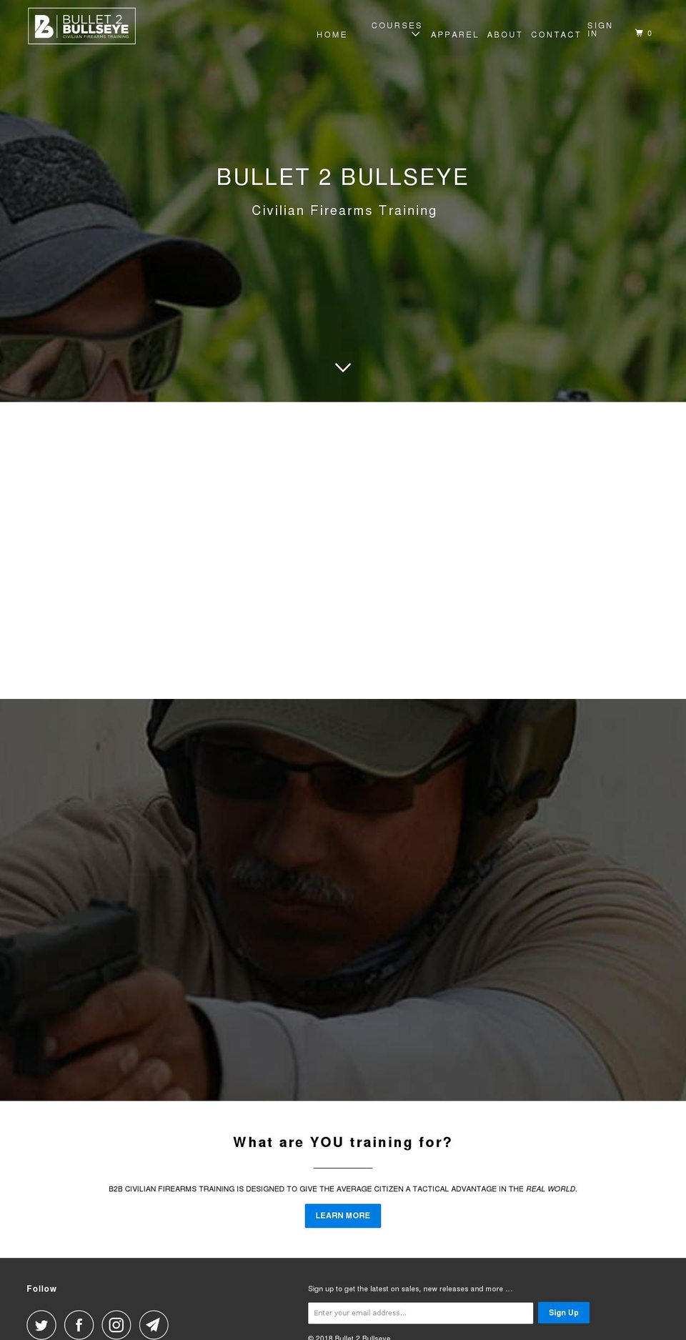 bullet2bullseye.net shopify website screenshot