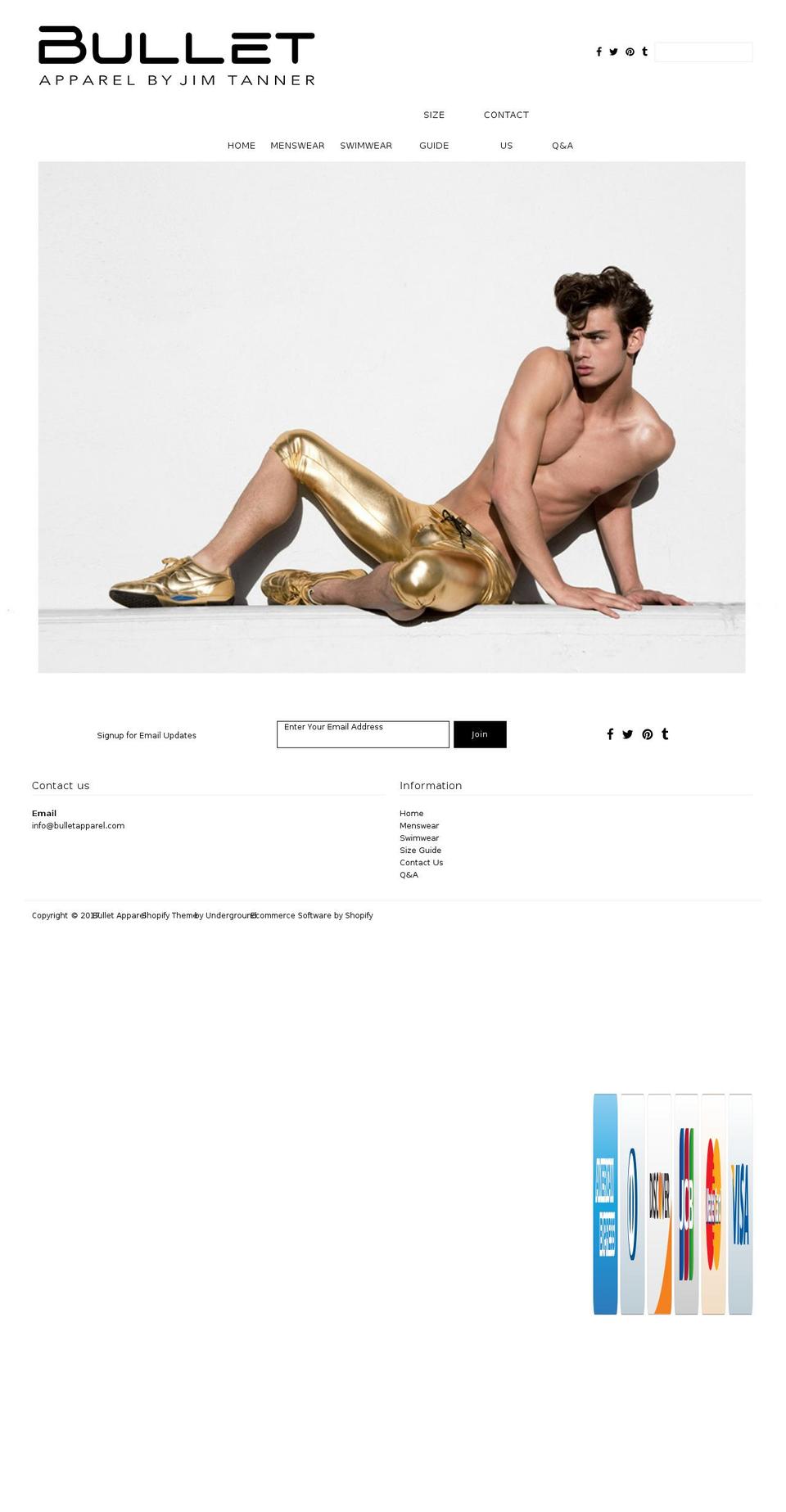 bulletapparel.com shopify website screenshot