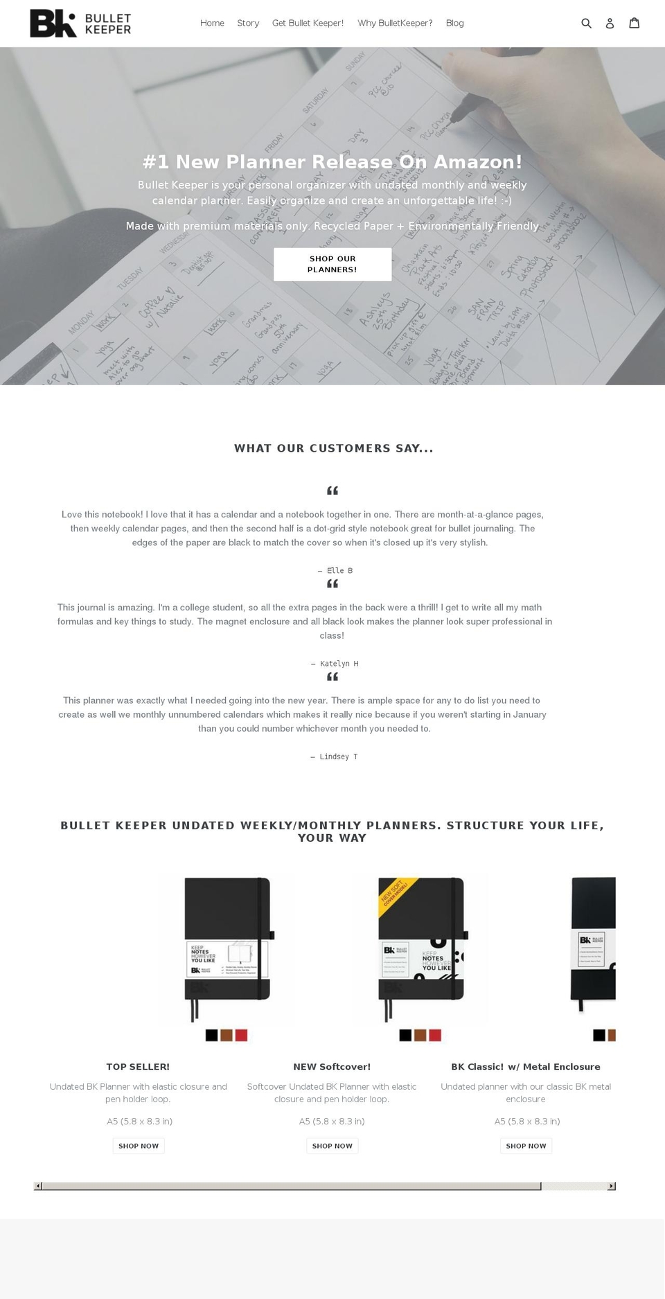 bulletkeeper.com — Shopify storefront screenshot