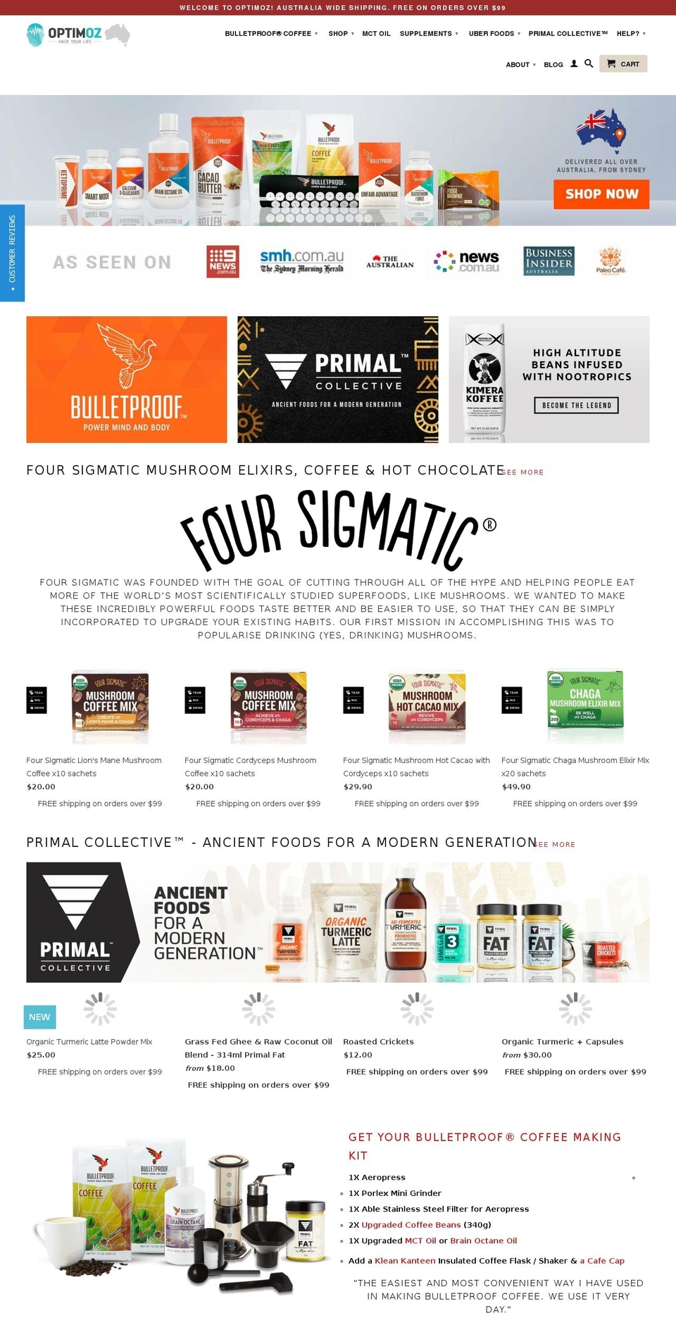 bulletproofcoffee.co.nz shopify website screenshot