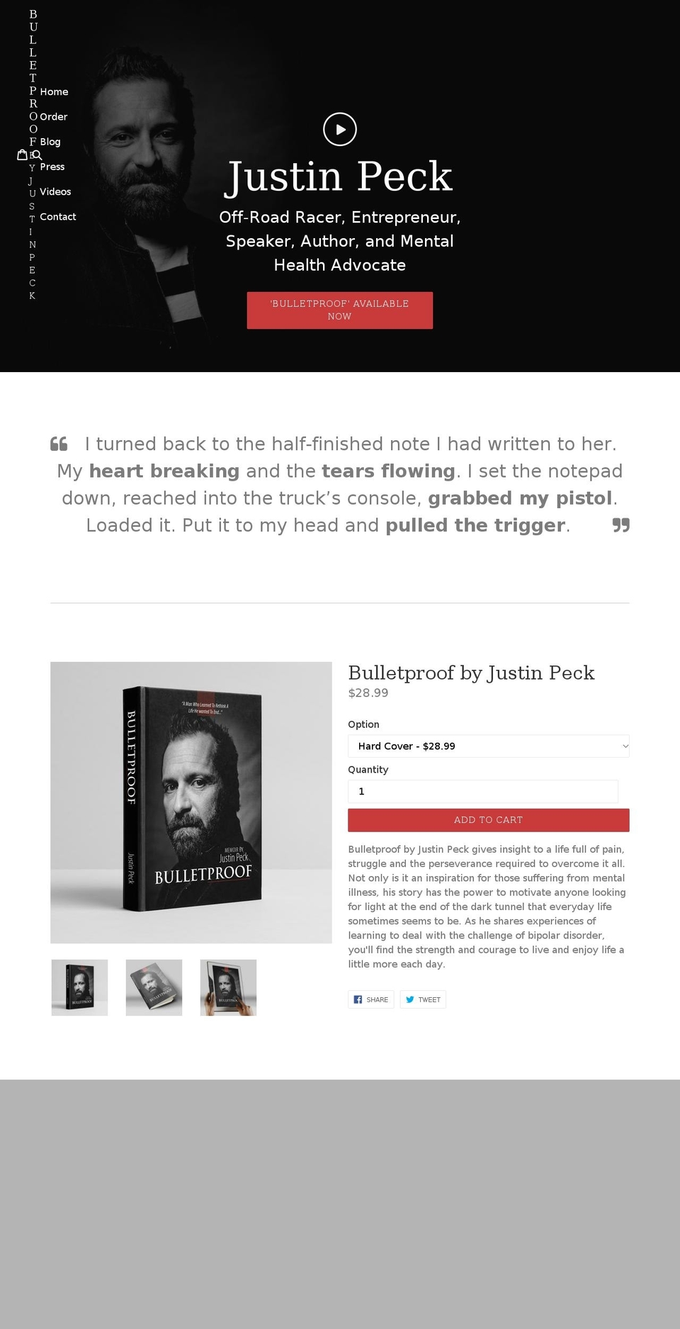 bulletproofforlife.com — Shopify storefront screenshot