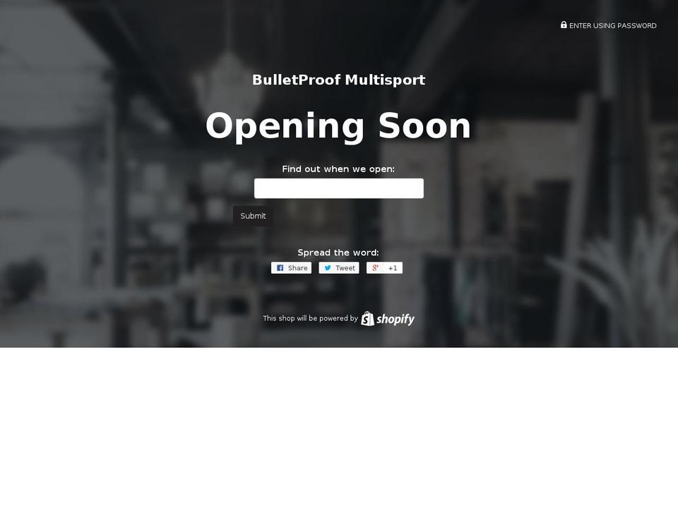 bulletproofmultisport.com shopify website screenshot