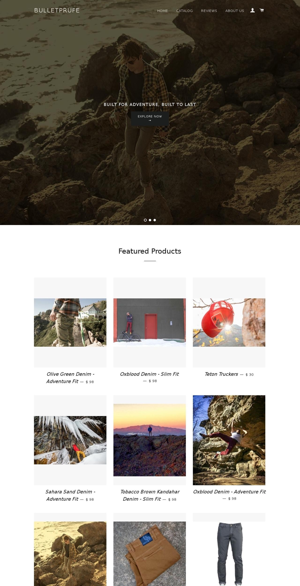 bulletprufe.com shopify website screenshot