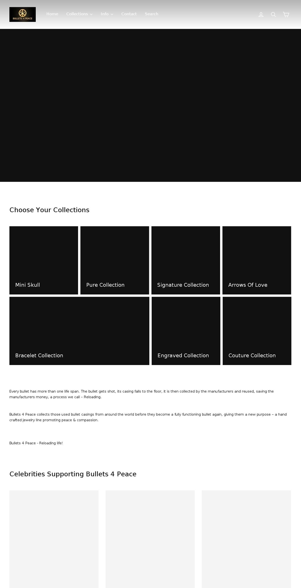 bullets4peace.com shopify website screenshot