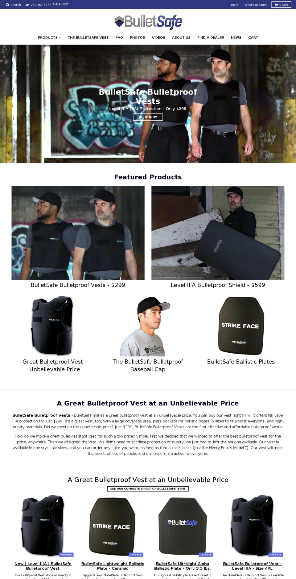 bulletsafetee.com — Shopify storefront screenshot