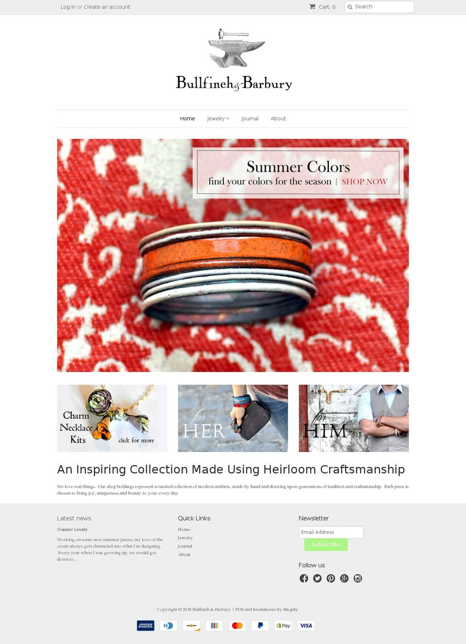 bullfinchbarbury.com — Shopify storefront screenshot