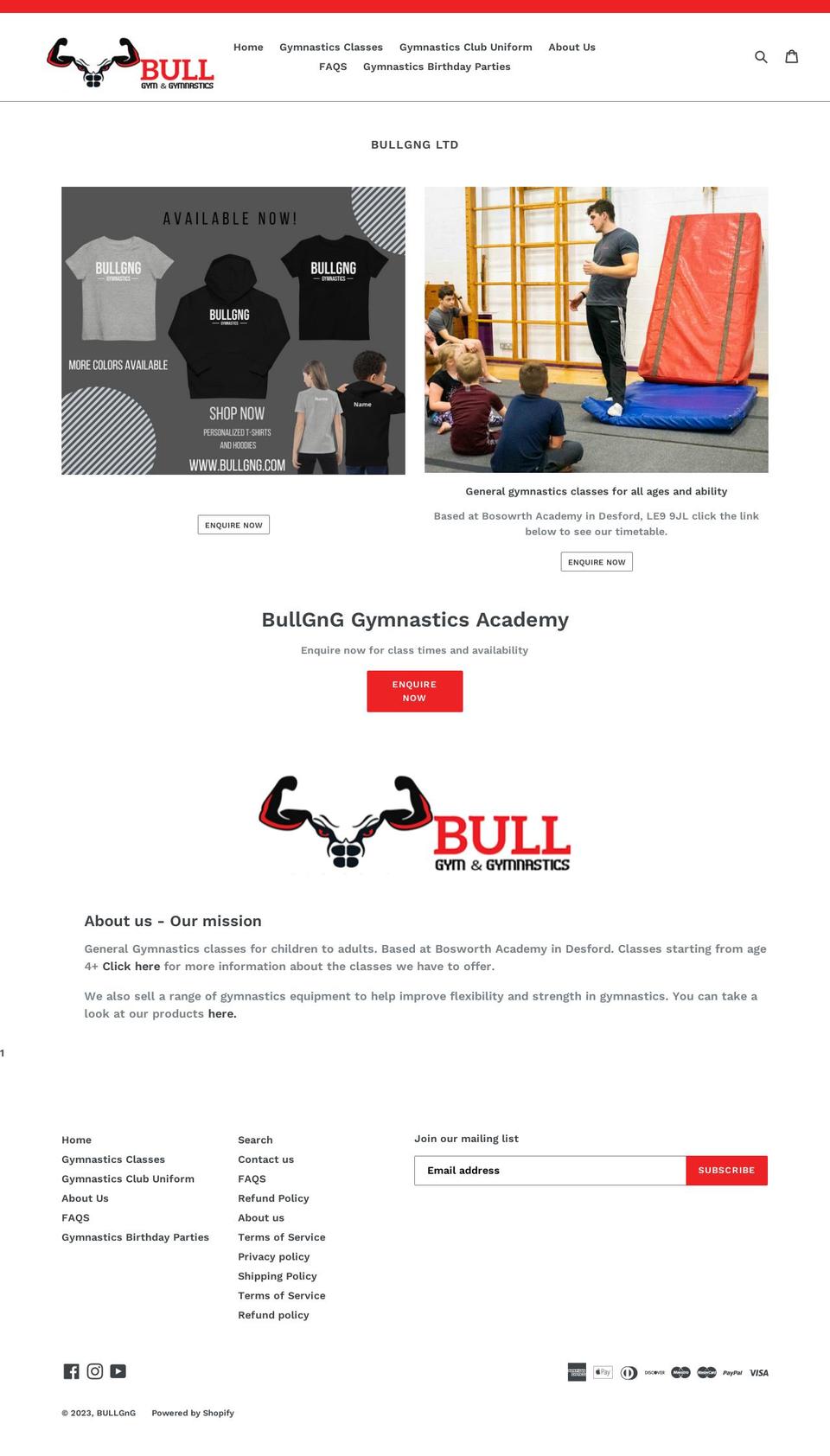 bullgng.com shopify website screenshot