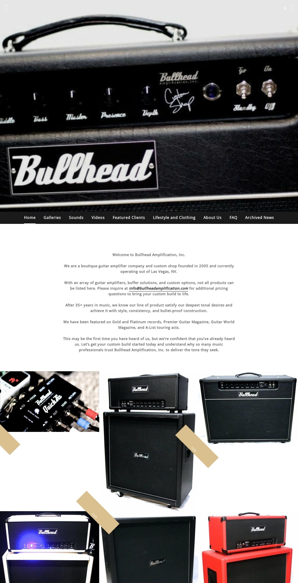 bullheadamplification.com shopify website screenshot
