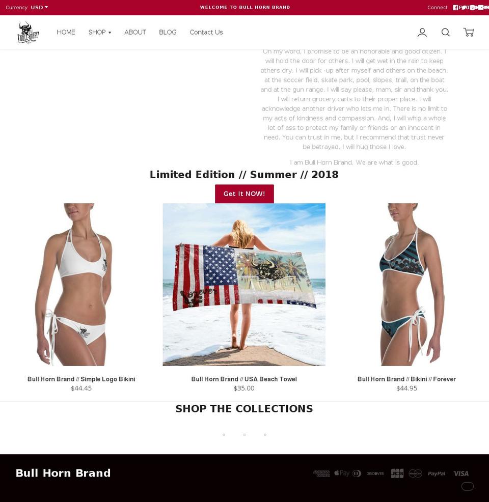 bullhornbrand.com shopify website screenshot