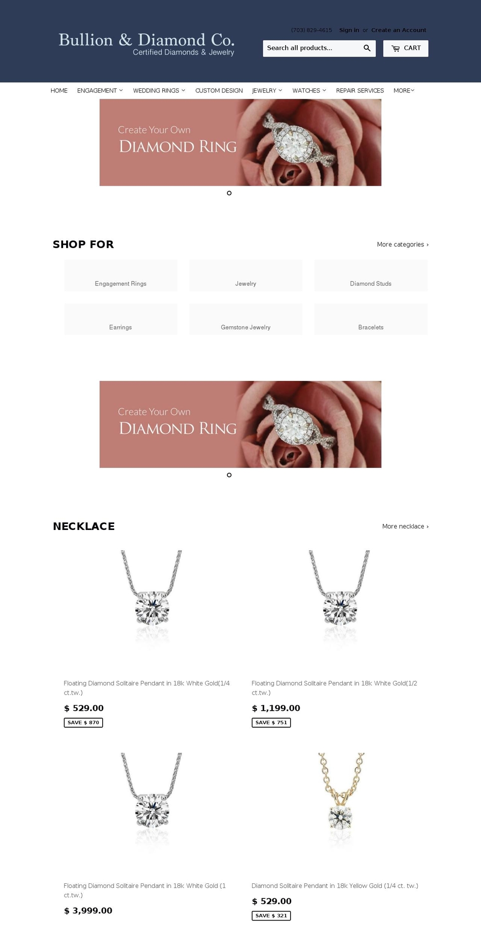 bulliondiamond.info shopify website screenshot