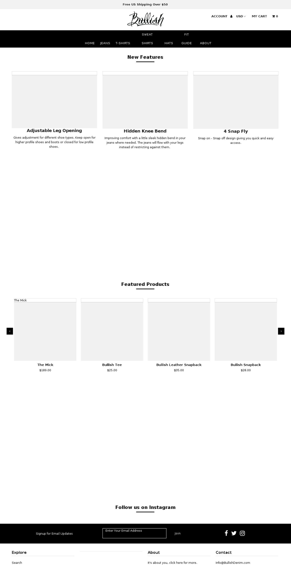bullishclothing.com — Shopify storefront screenshot