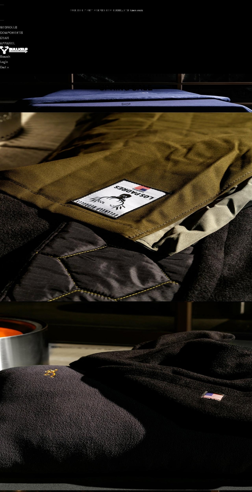 bullkelpbedrolls.com — Shopify storefront screenshot