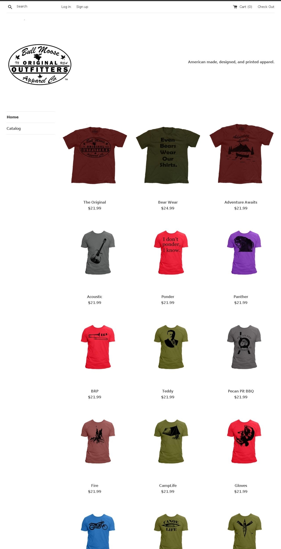 bullmooseapparel.com — Shopify storefront screenshot