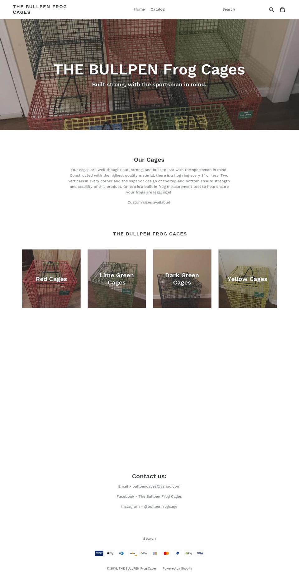 bullpencages.com — Shopify storefront screenshot