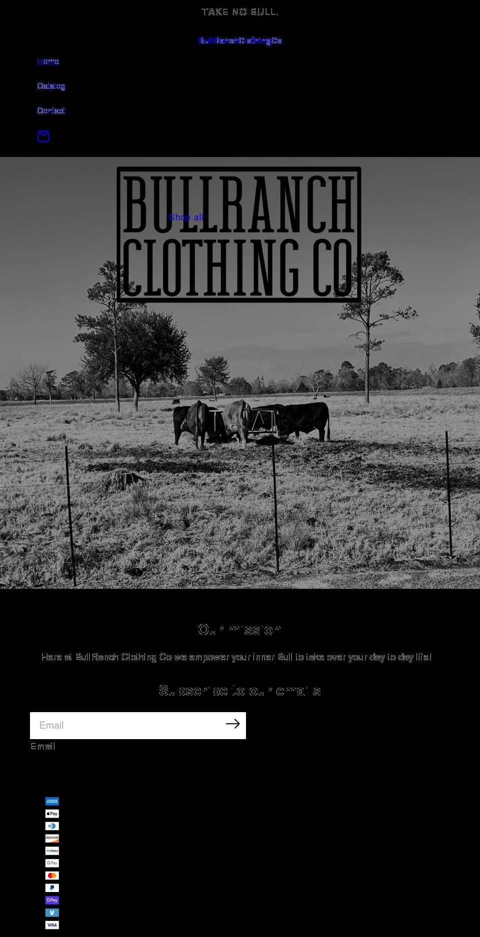 bullranchclothingco.com shopify website screenshot