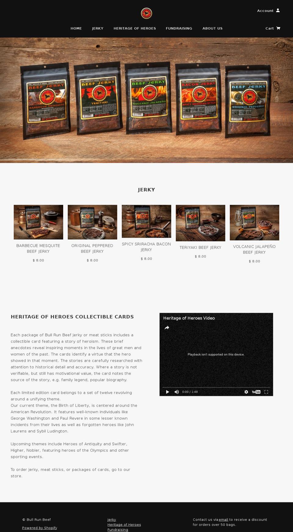 bullrunbeef.net shopify website screenshot
