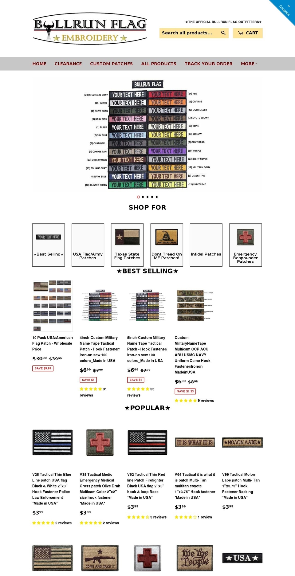 bullrunflag.com shopify website screenshot