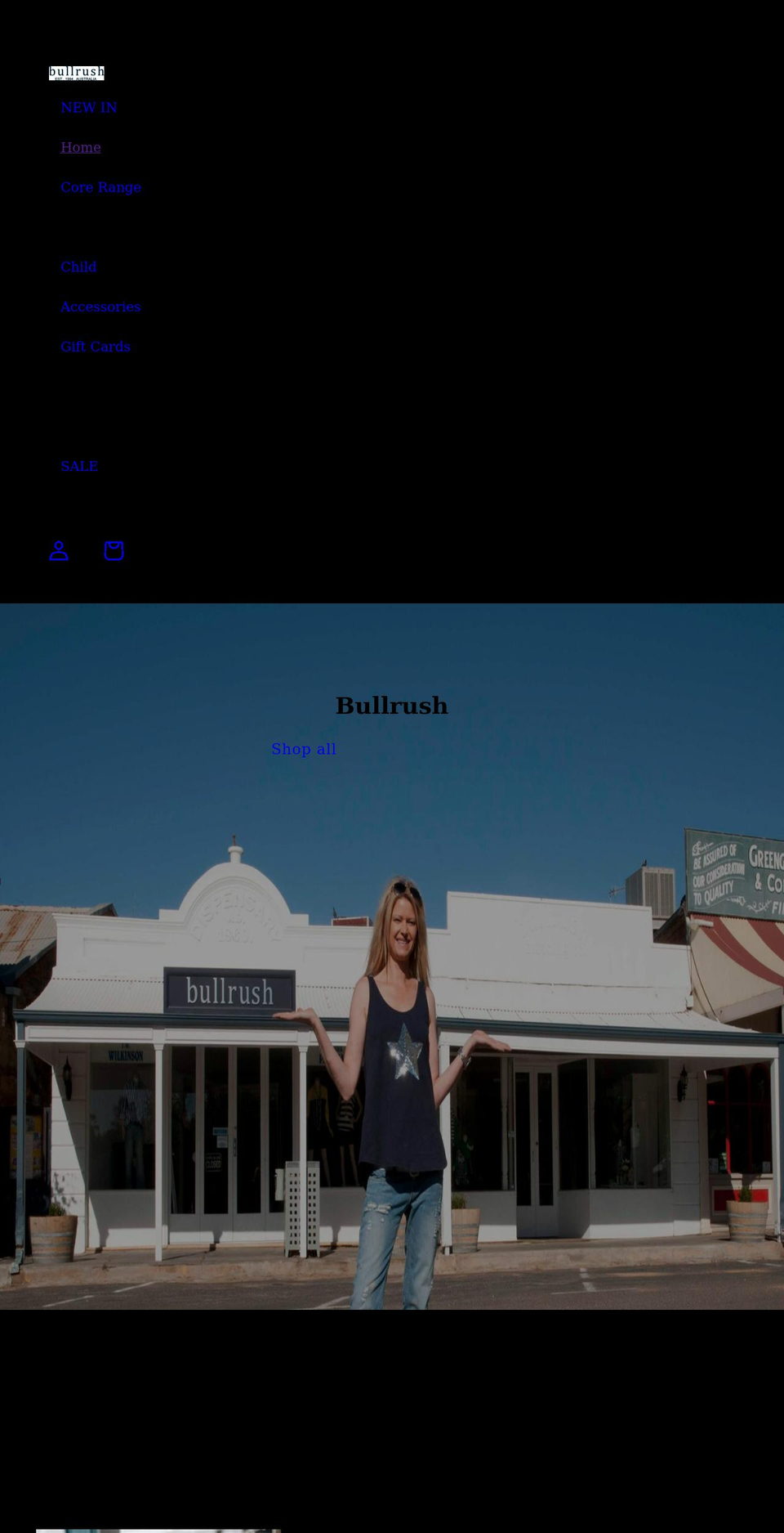 bullrush.com.au shopify website screenshot