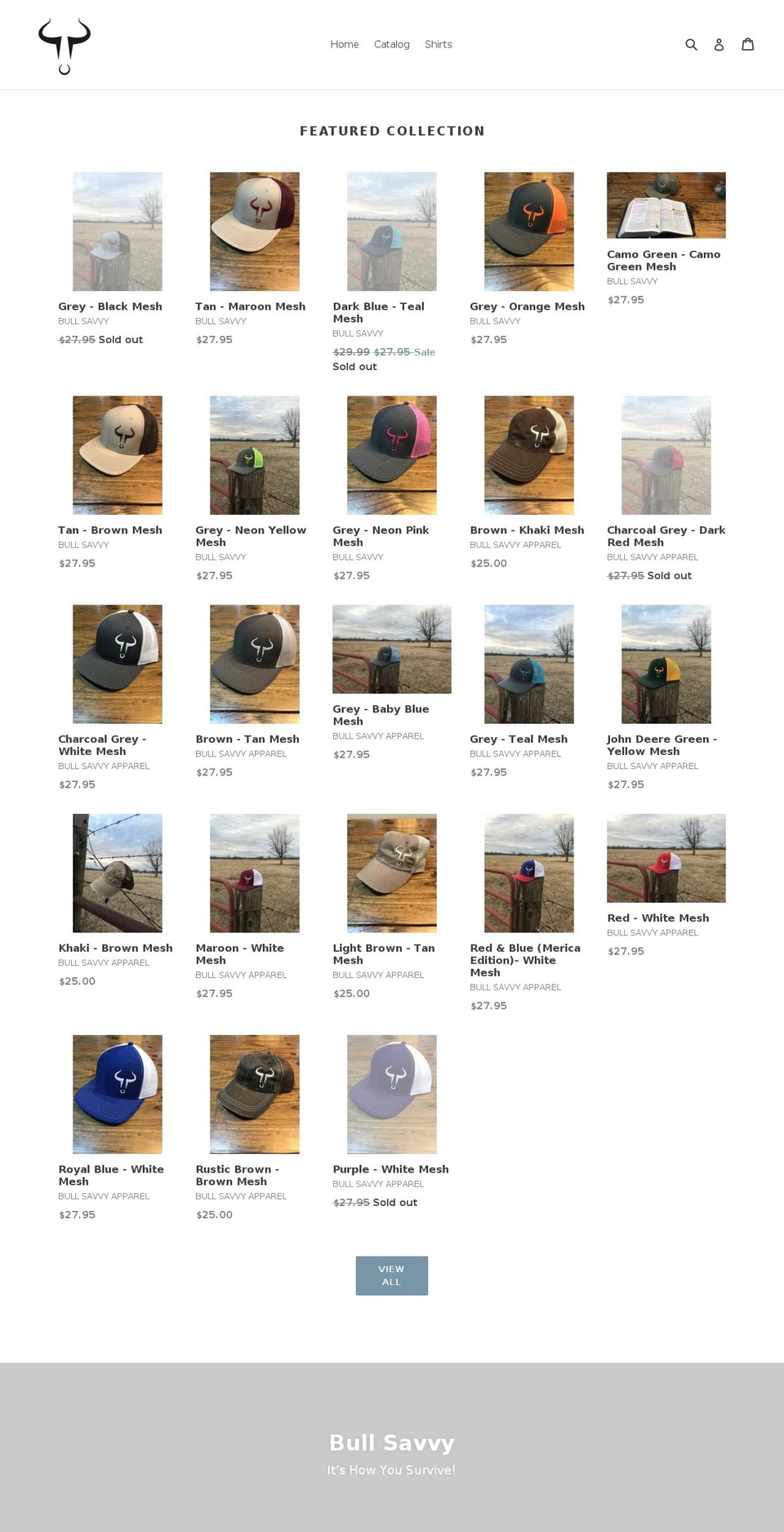 bullsavvy.com — Shopify storefront screenshot