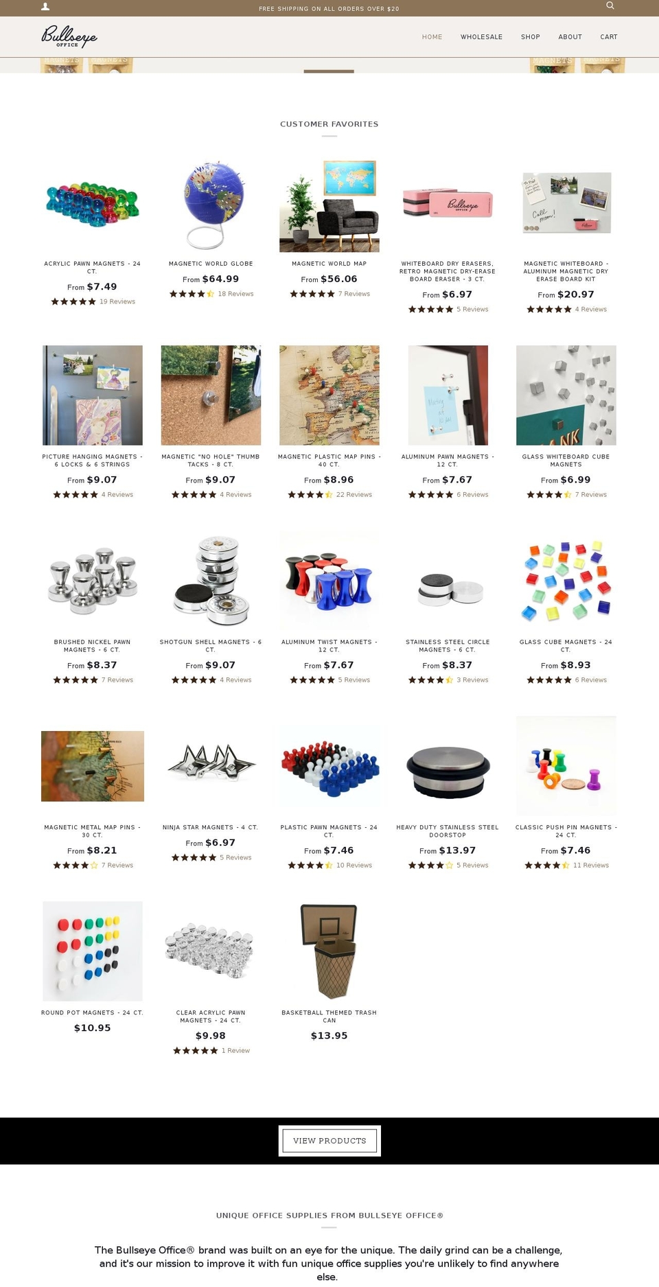 bullseyeoffice.com shopify website screenshot