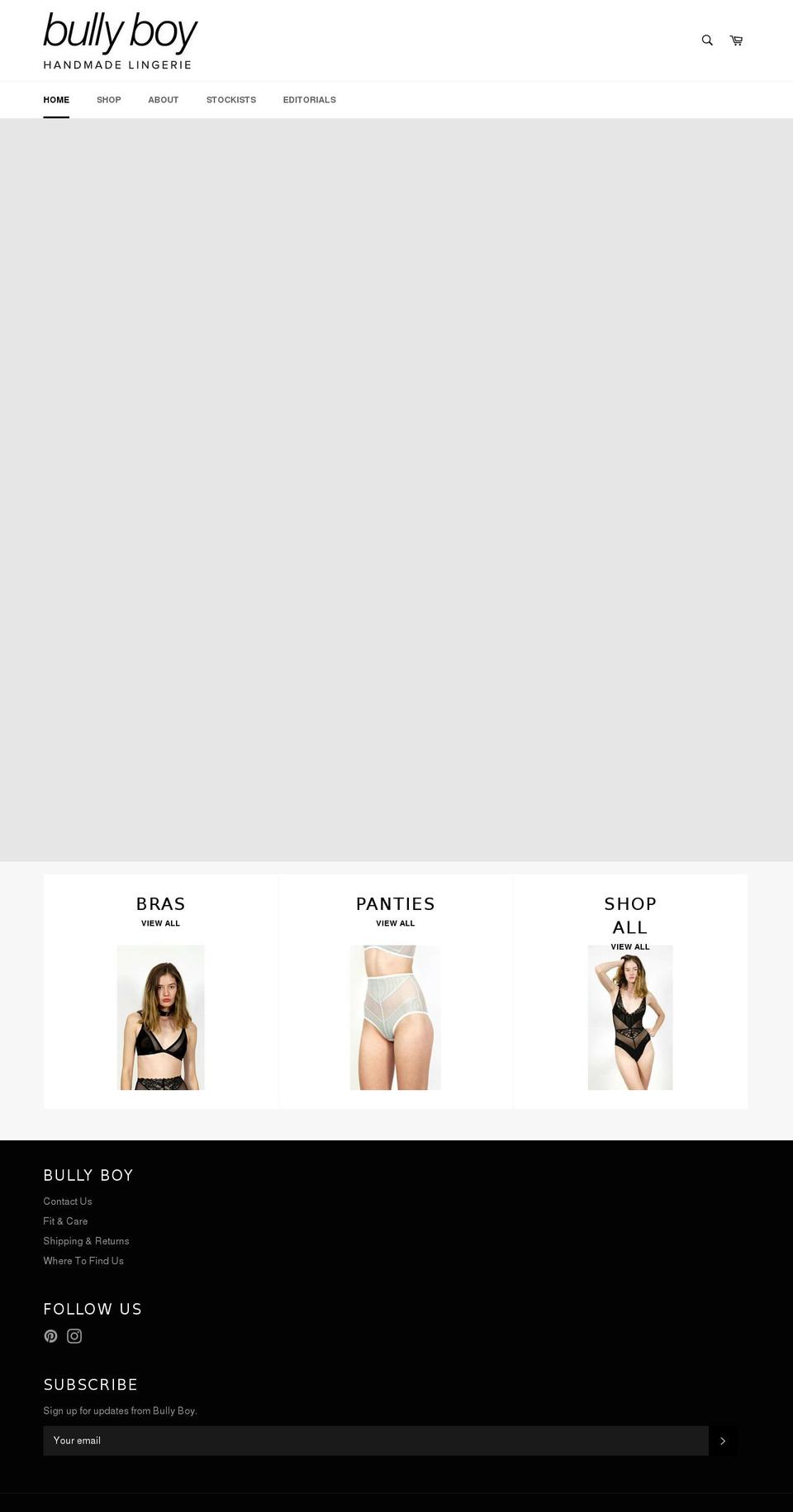 bullyboylingerie.com shopify website screenshot