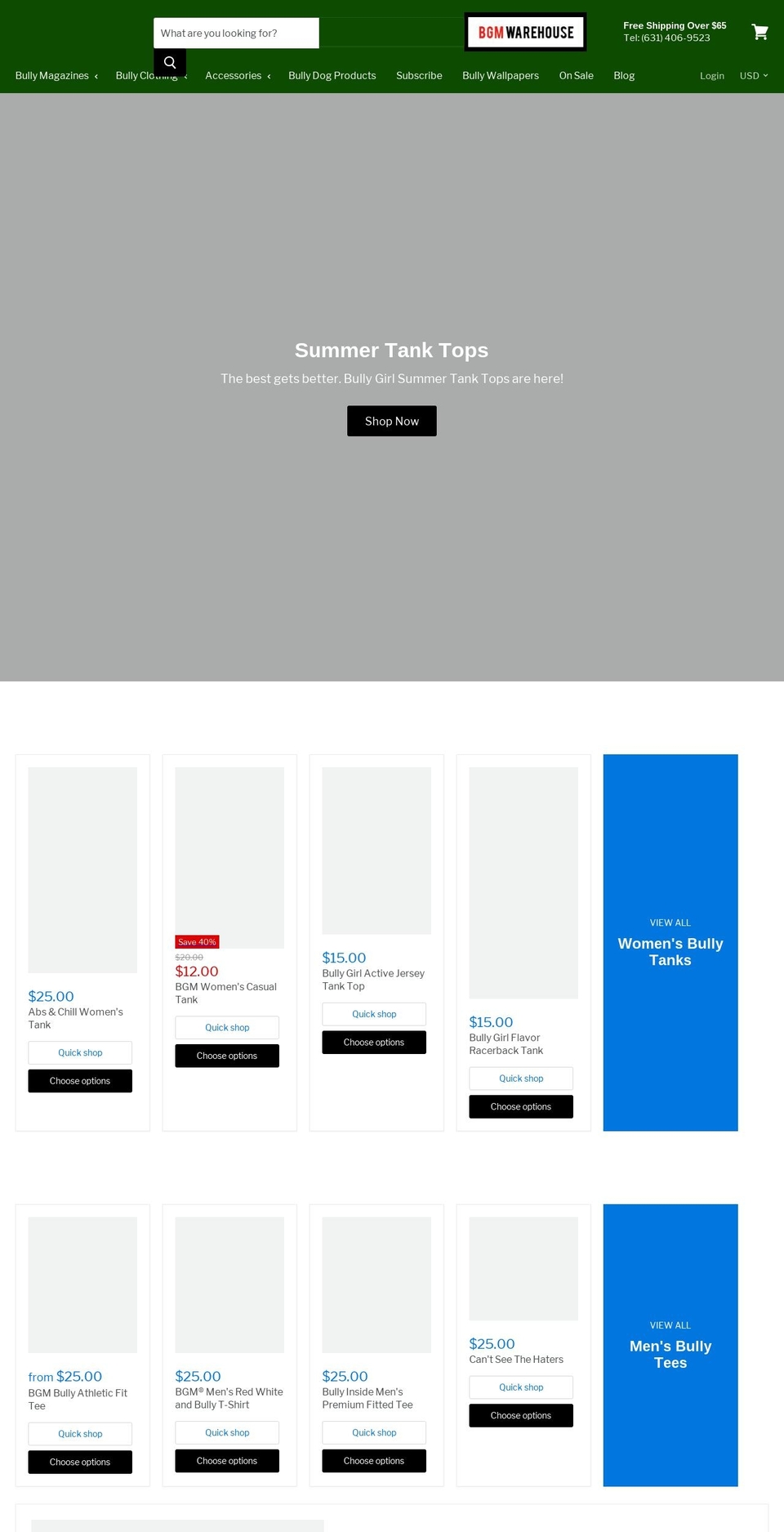 bullybreedstuff.com — Shopify storefront screenshot