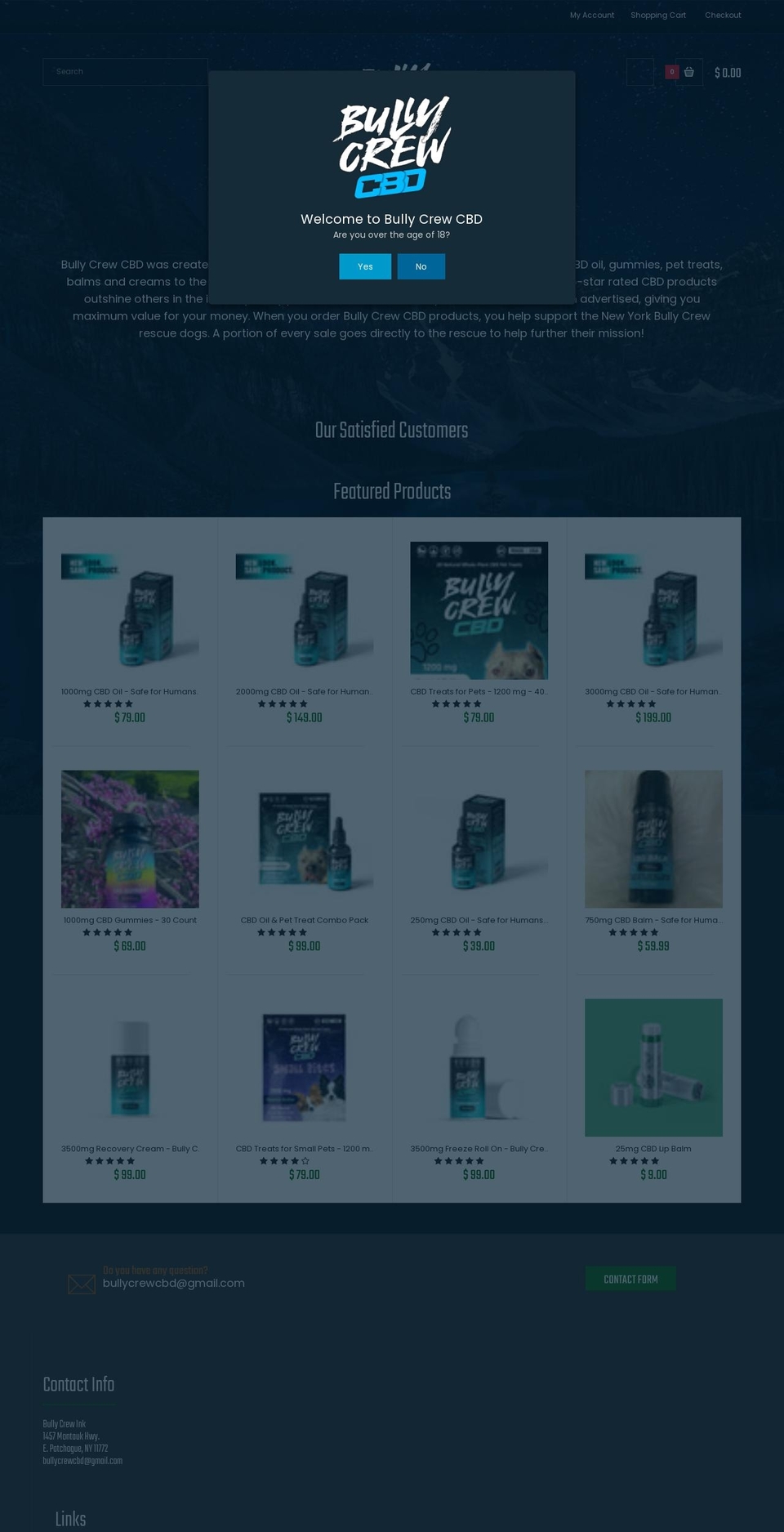 bullycrewcbd.com shopify website screenshot