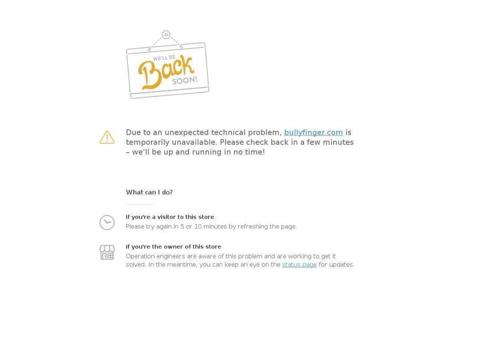 bullyfinger.com shopify website screenshot