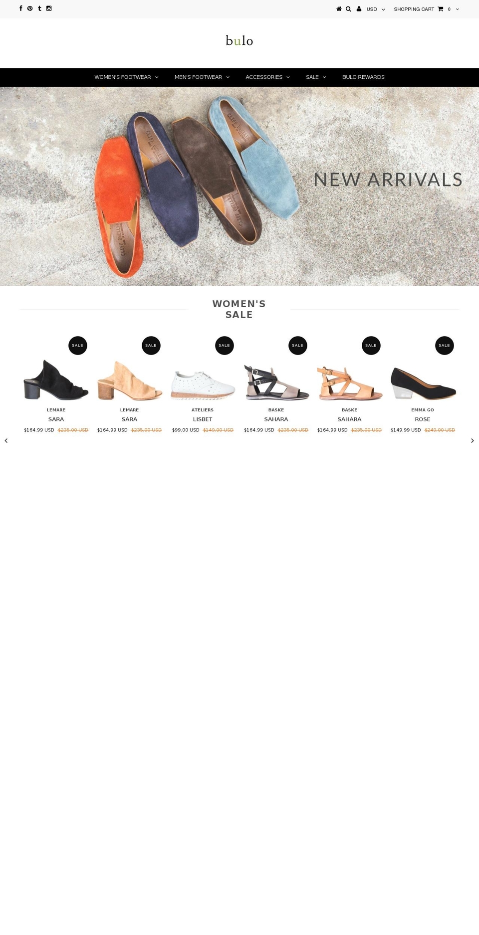 buloshoes.biz shopify website screenshot