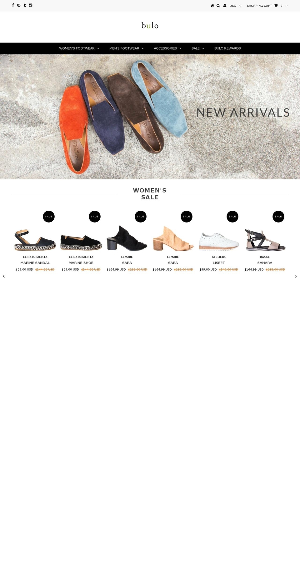 buloshoes.net shopify website screenshot