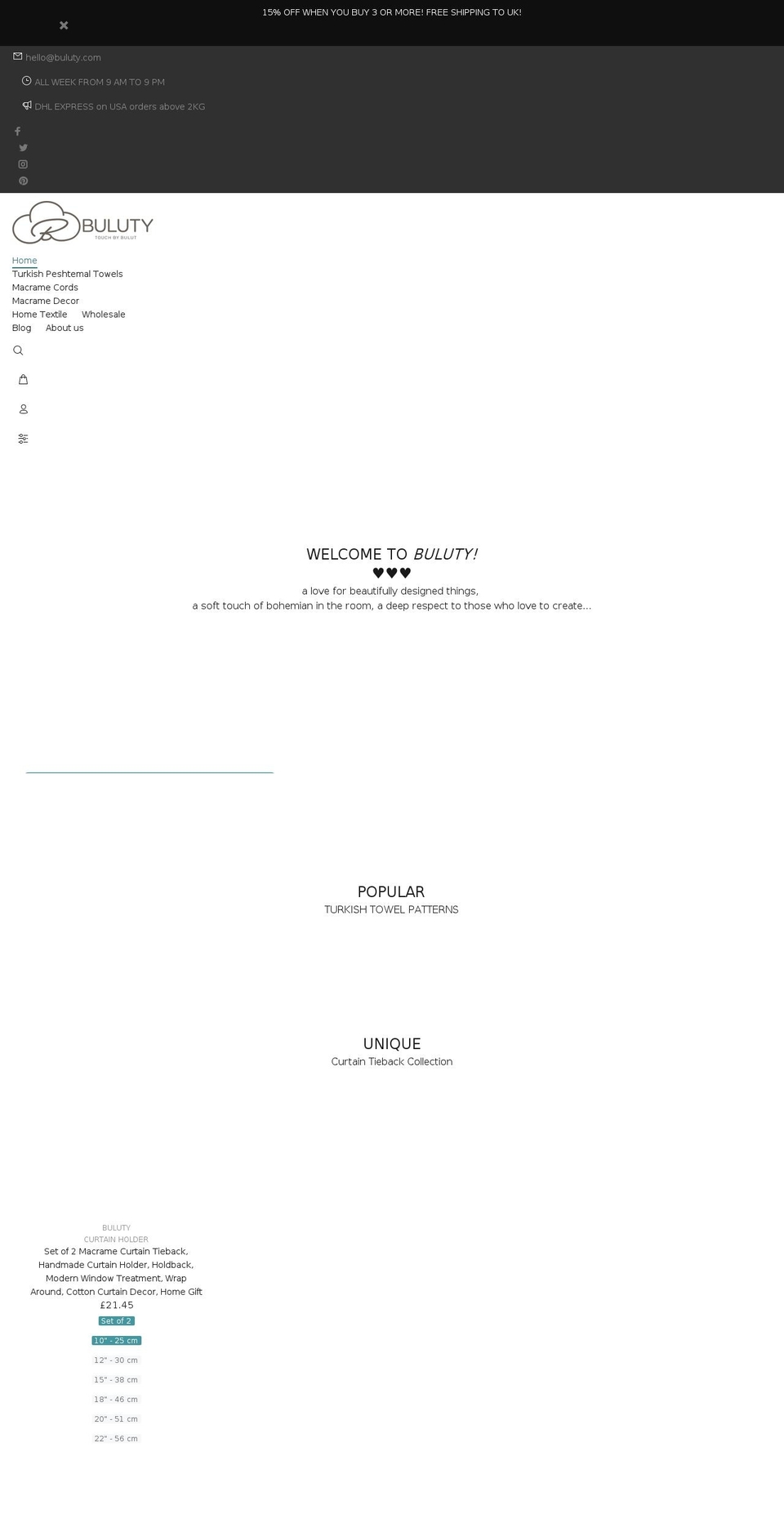 buluty.com shopify website screenshot