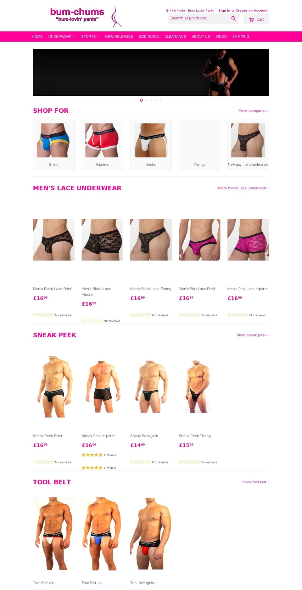 bum-chums.com shopify website screenshot